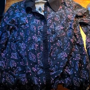 Crystal womens plus sized button down